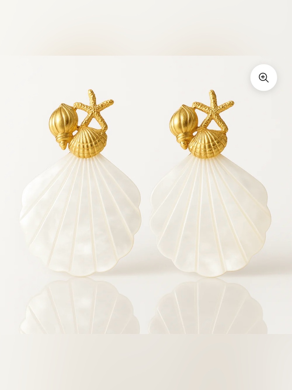 Kyla Shell Earrings Geniune Gold Over Stainless Steel Abednego Boutique